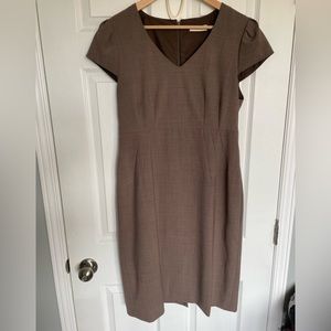 Planet cap sleeve brown dress